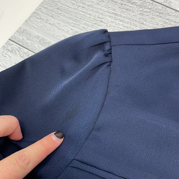 J. Crew 365 Crew Neck Blouse in Navy 12 O1 - Picture 6 of 6